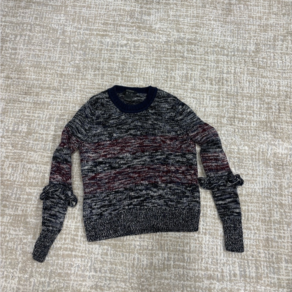 Scoop NYC Navy and White Knit Sweater